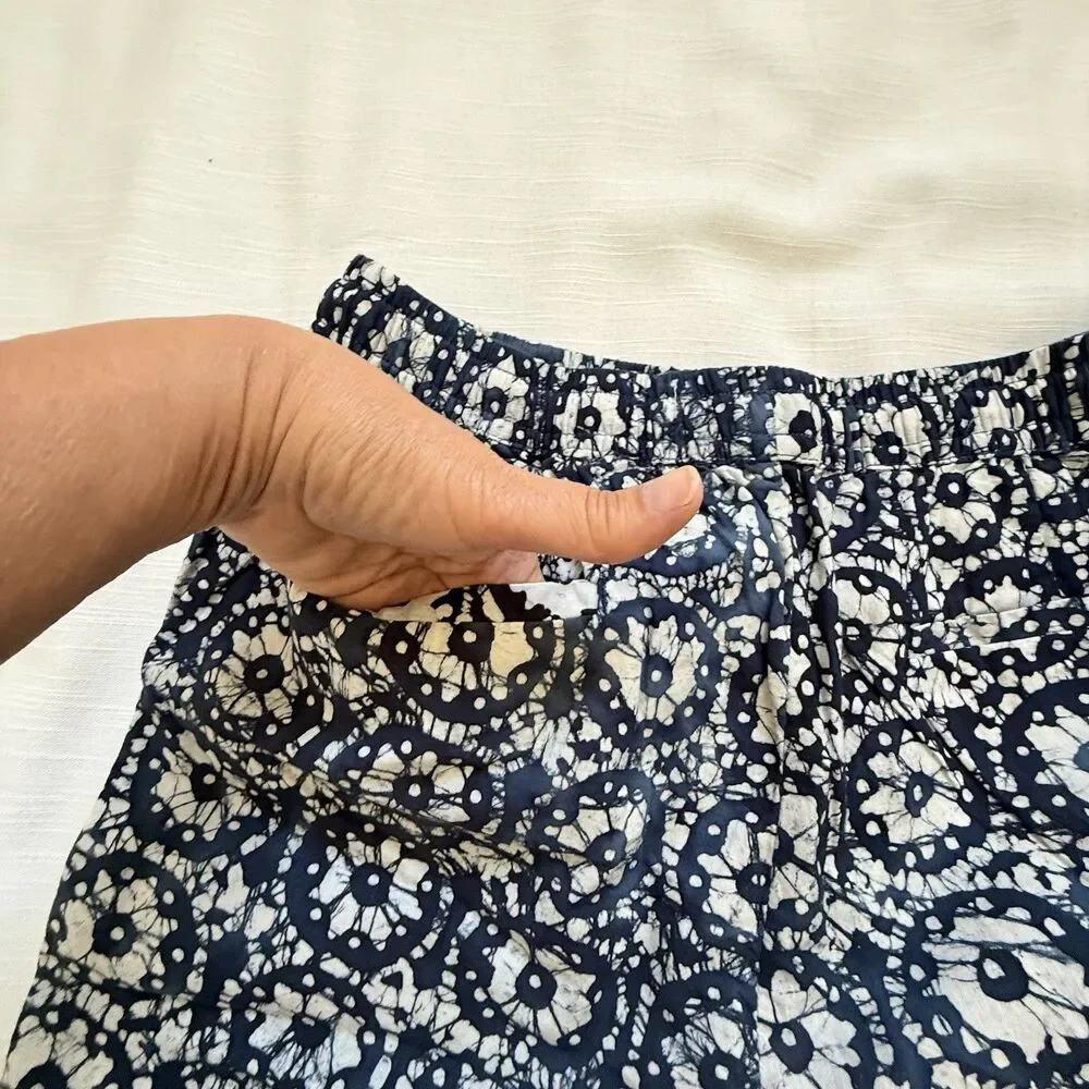 Corridor New York Men’s Blue & White Printed Cotton Drawstring Short Sz Sm New